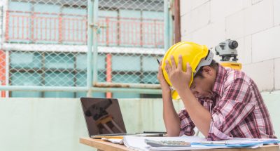 Ongelukkige medewerker - bouw