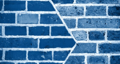 Brick Wall Background blue toned